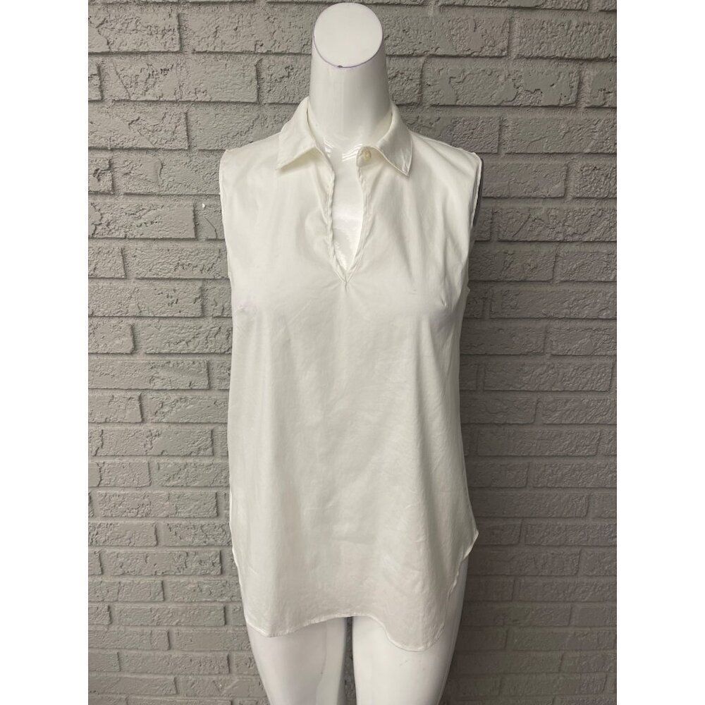 Ann Taylor Women White Stretch Sleeveless Blouse Size XS